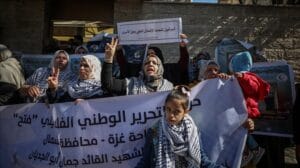 Aksi solidaritas di gaza dukung tawanan palestina di penjara israel